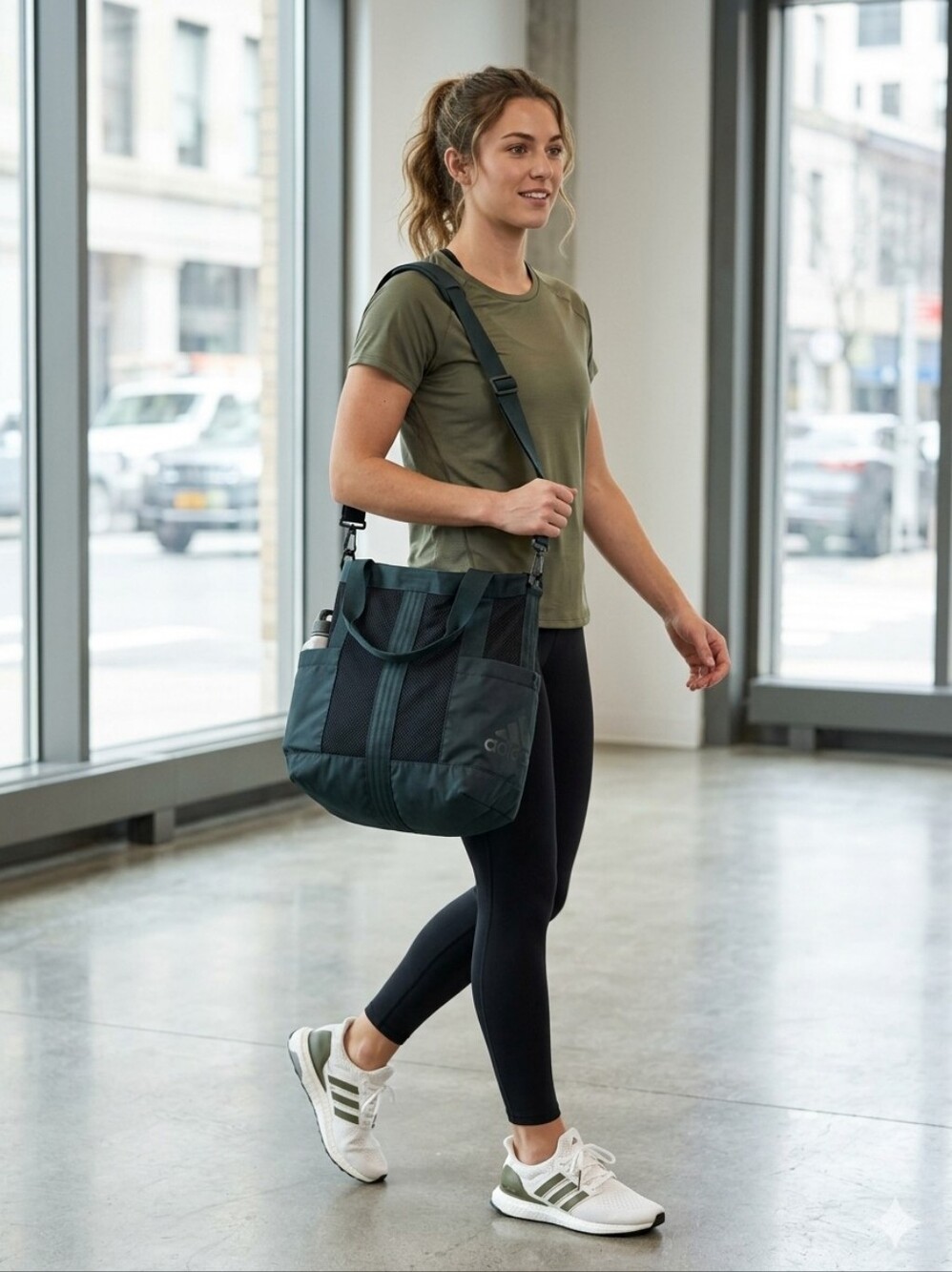 Adidas All Me Women’s Gym Tote Bag – Crossbody Travel Shoulder Bag w/Mesh Pocket